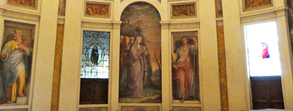 Palazzo Farnese di Caprarola. La Cappella. Particolare. Il ritratto di Taddeo Zuccari.