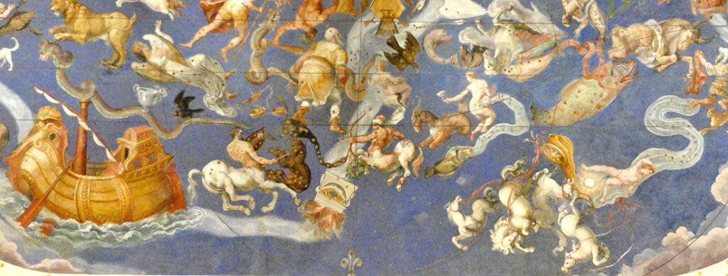 Palazzo Farnese di Caprarola. La Sala del Mappamondo. La volta celeste.
