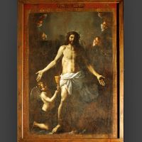San Martino al Cimino. Lo stendardo di Mattia Preti. Verso. Chiesa abbaziale.