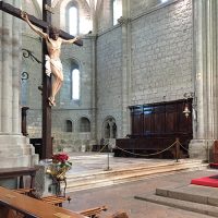 San Martino al Cimino. La chiesa abbaziale cistercense. L'interno. Dettaglio.