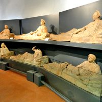Tuscania. Museo Etrusco Nazionale. Sarcofagi in terracotta.