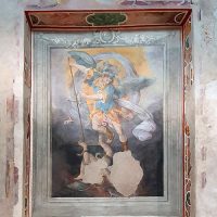 Carbognano. La chiesa della Valle. San Michele affresco.